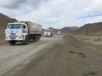 Relief effort heading into the Pamirs